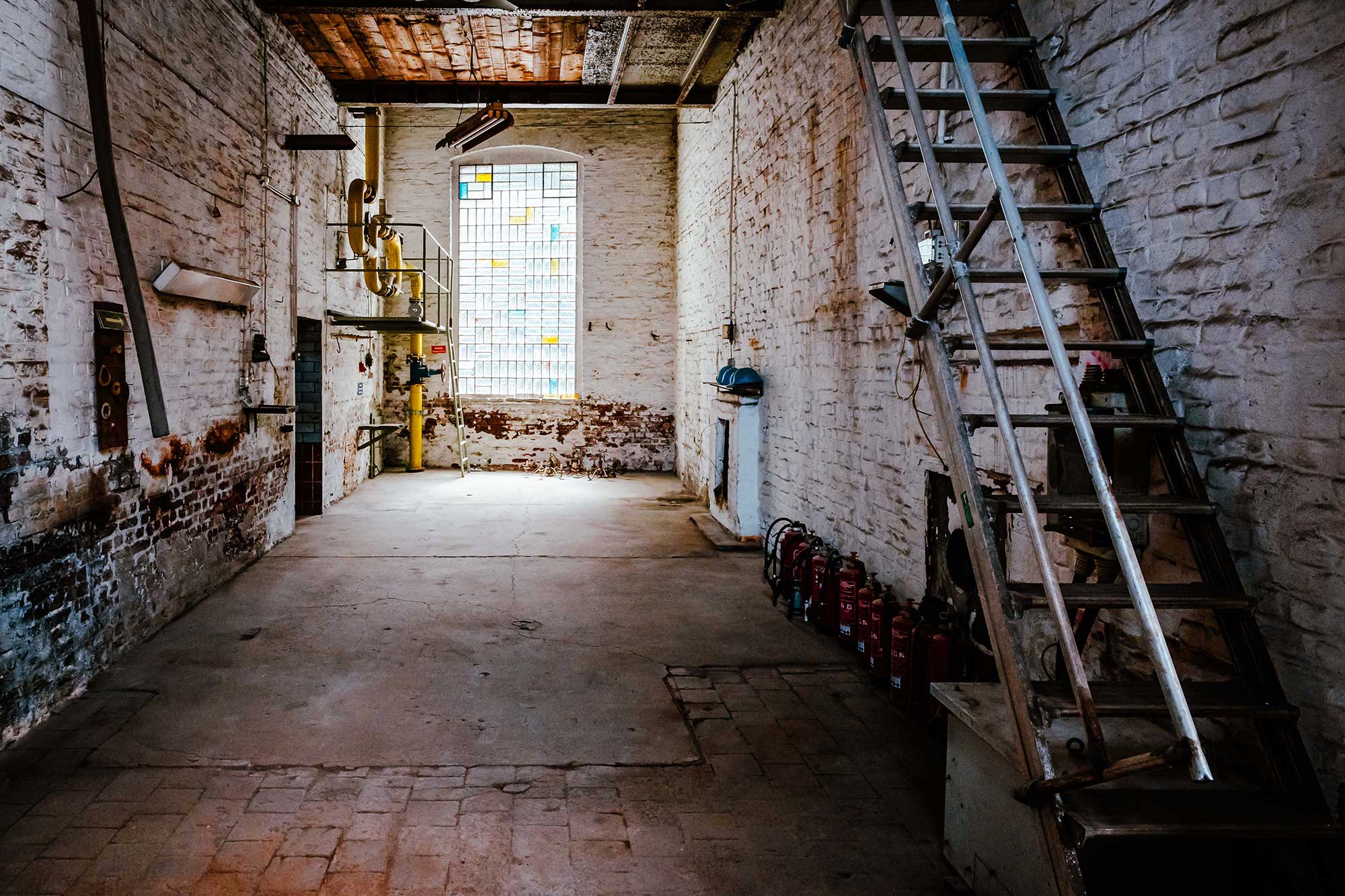 Blick in die Maschinenhalle der Brauerei Schwelm