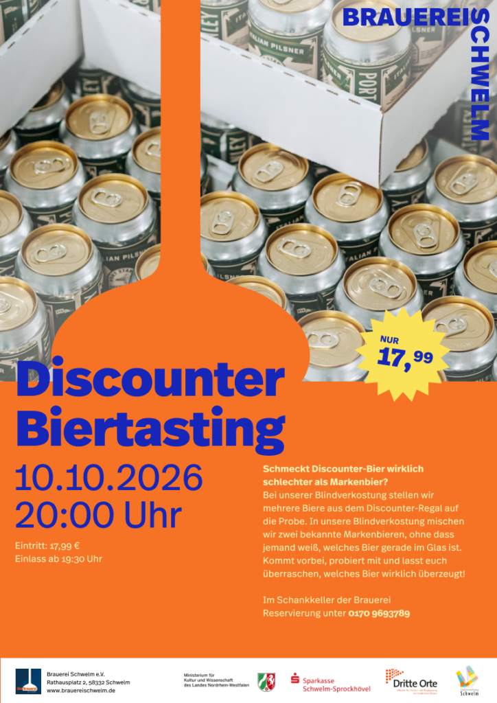 Biertasting „Discounter Edition“ – Veranstaltung in der Brauerei Schwelm