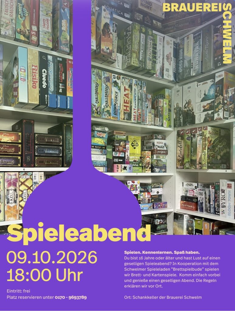Spieleabend – Veranstaltung in der Brauerei Schwelm